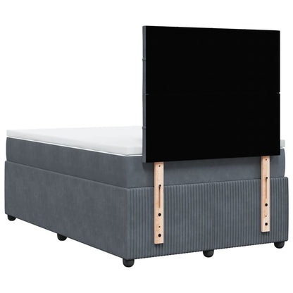 Boxspring met matras fluweel donkergrijs 120x190 cm