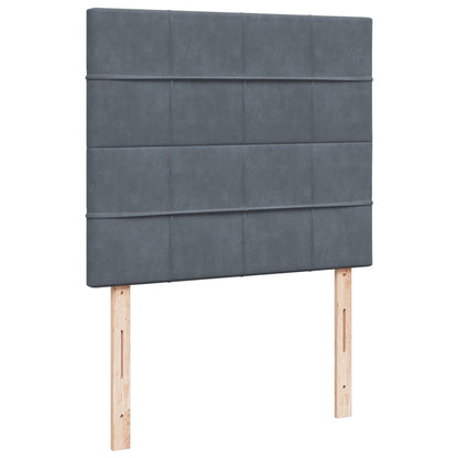 Boxspring met matras fluweel donkergrijs 120x190 cm