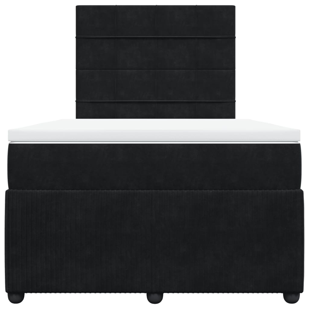 Boxspring met matras fluweel zwart 120x190 cm
