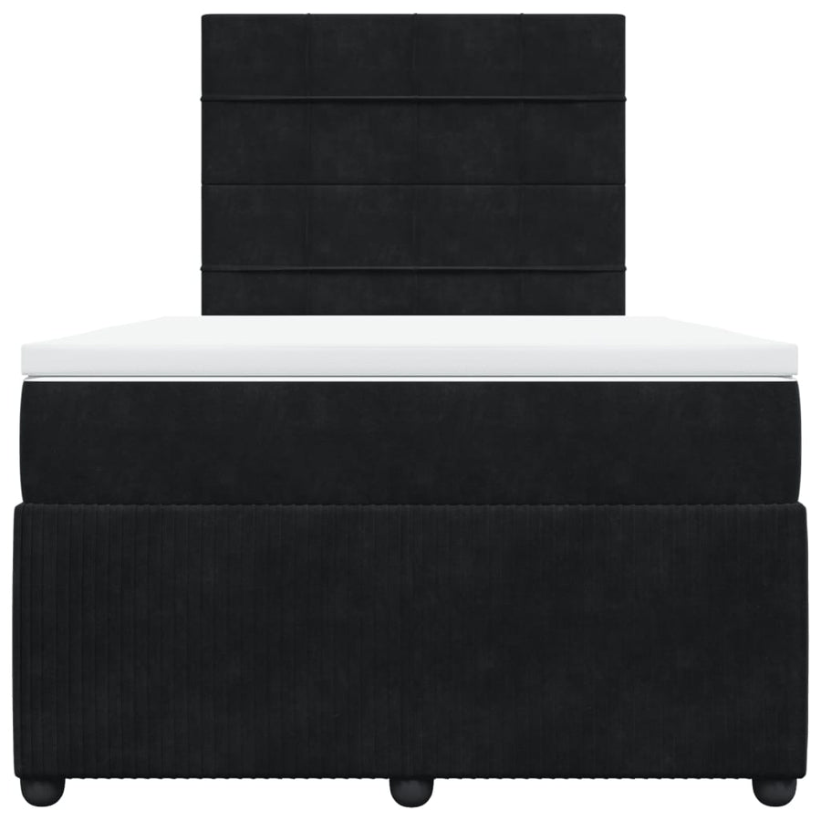 Boxspring met matras fluweel zwart 120x190 cm