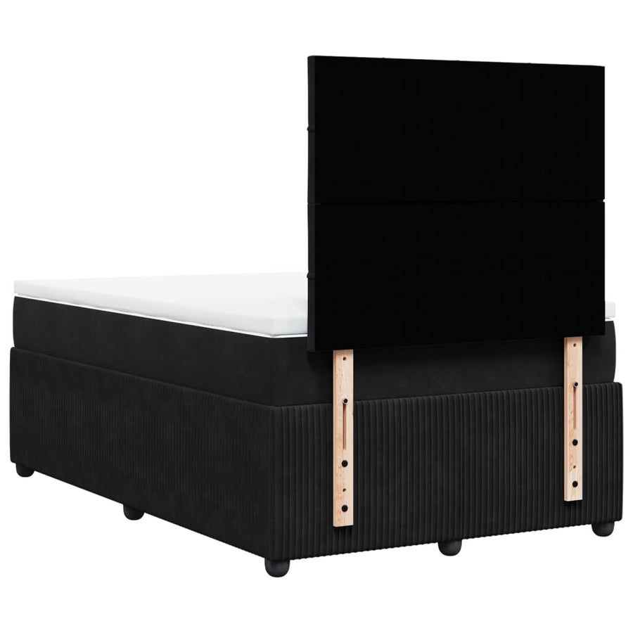 Boxspring met matras fluweel zwart 120x190 cm
