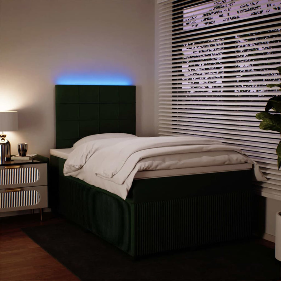 Boxspring met matras fluweel donkergroen 120x190 cm