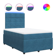 Boxspring met matras fluweel blauw 120x190 cm