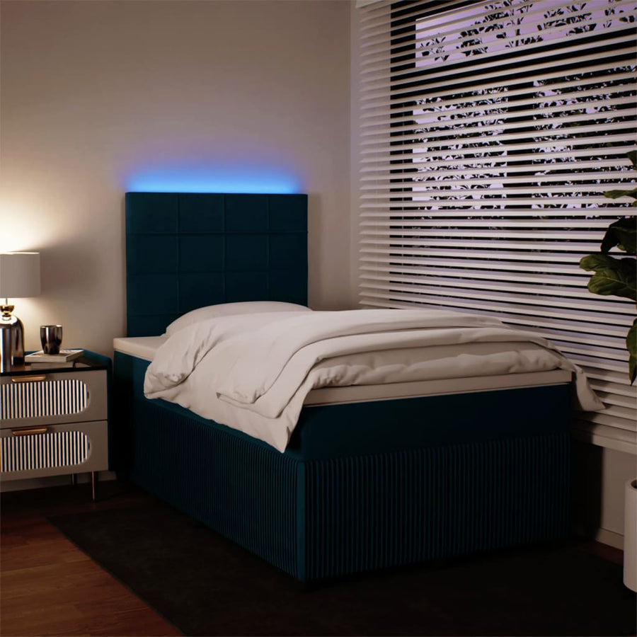 Boxspring met matras fluweel blauw 120x190 cm