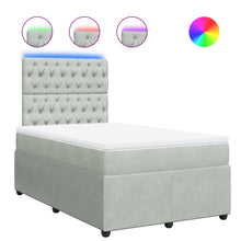 Boxspring met matras fluweel lichtgrijs 120x190 cm
