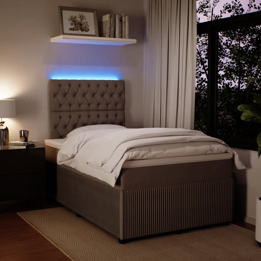 Boxspring met matras fluweel lichtgrijs 120x190 cm