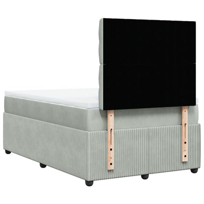 Boxspring met matras fluweel lichtgrijs 120x190 cm