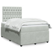 Box spring with mattress velvet light grey 120x190 cm