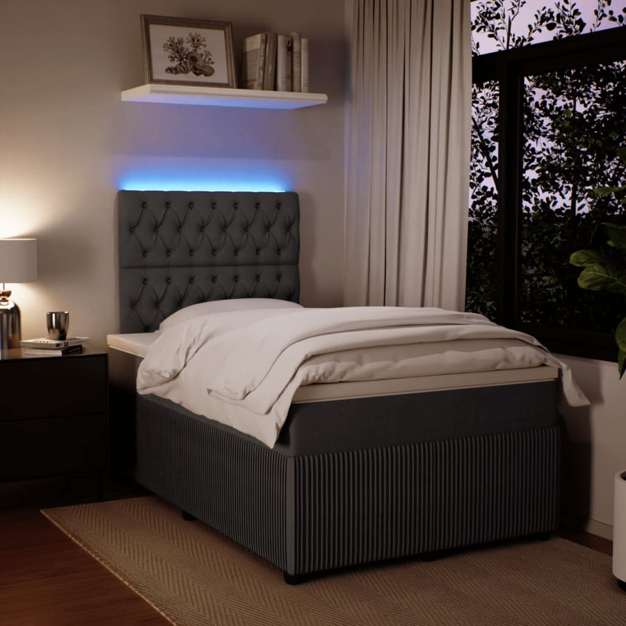 Boxspring met matras fluweel donkergrijs 120x190 cm