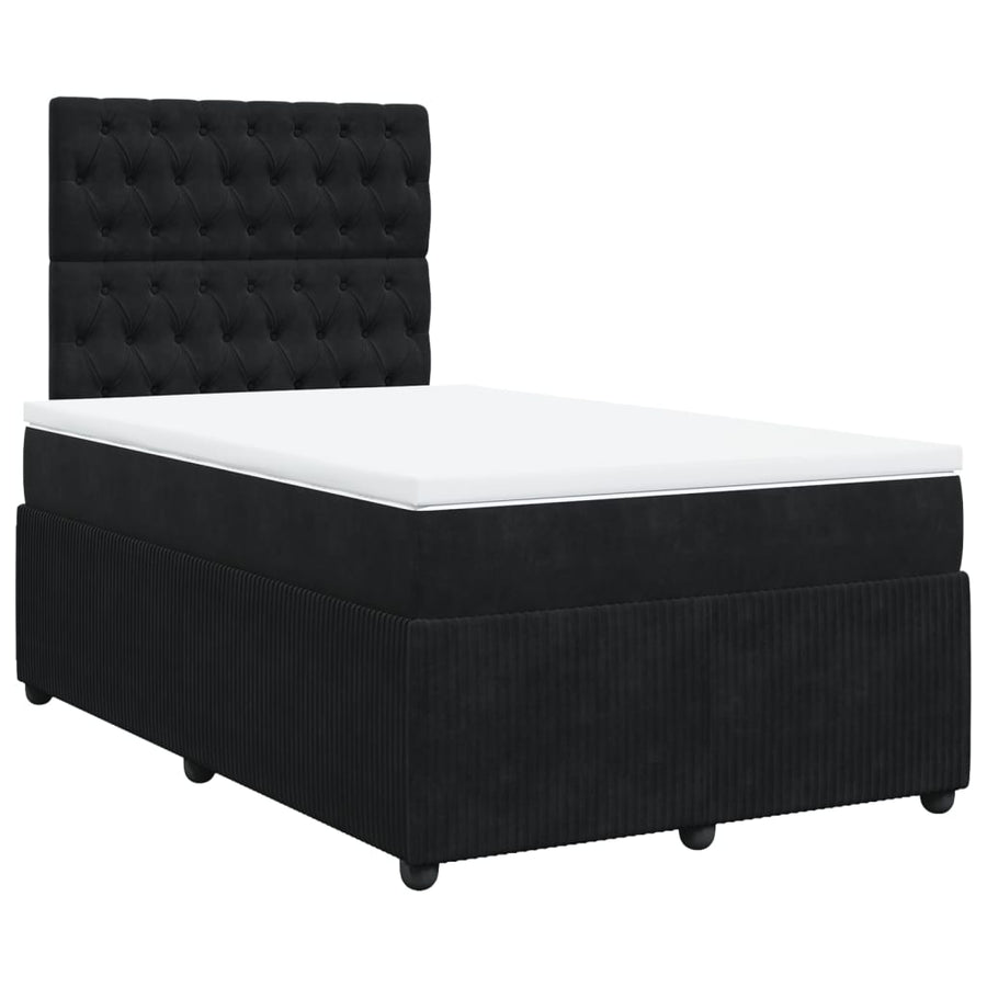 Boxspring met matras fluweel zwart 120x190 cm