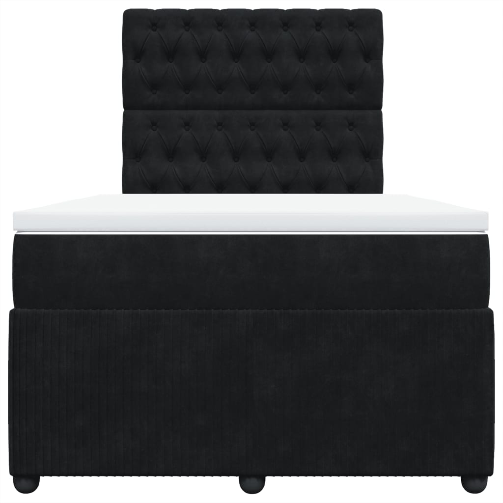 Boxspring met matras fluweel zwart 120x190 cm