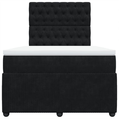 Boxspring met matras fluweel zwart 120x190 cm