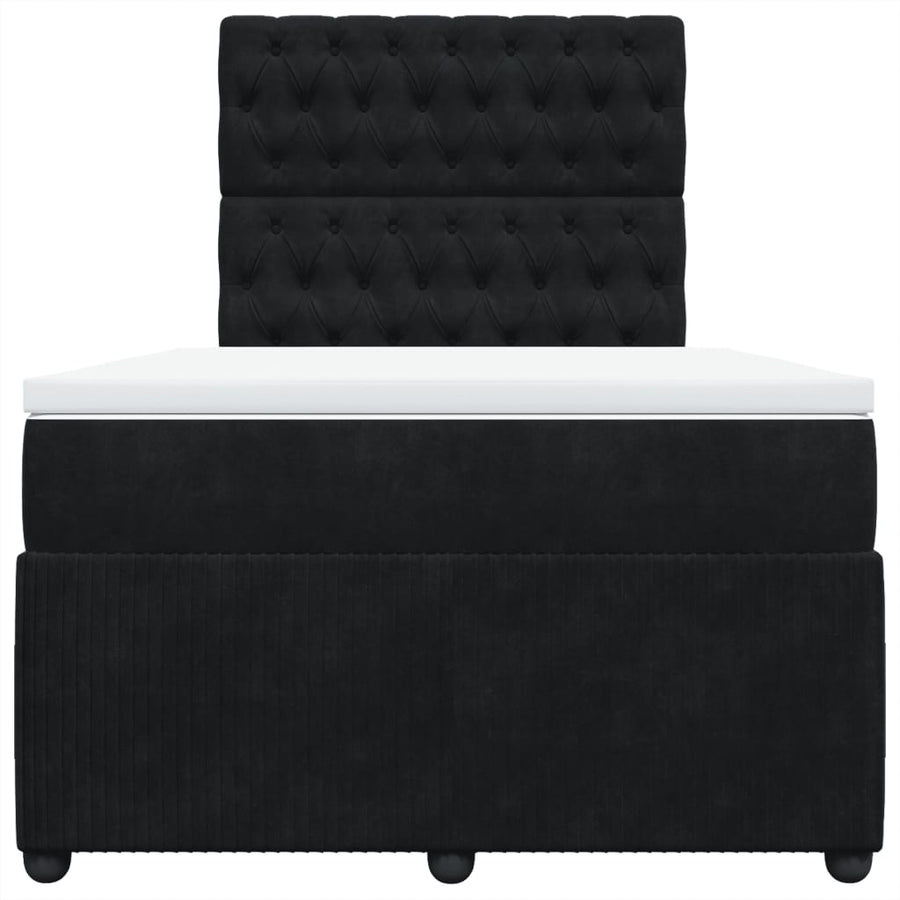 Boxspring met matras fluweel zwart 120x190 cm