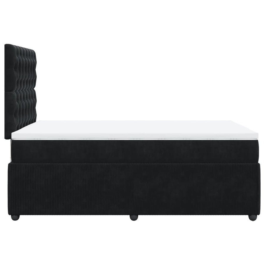 Boxspring met matras fluweel zwart 120x190 cm