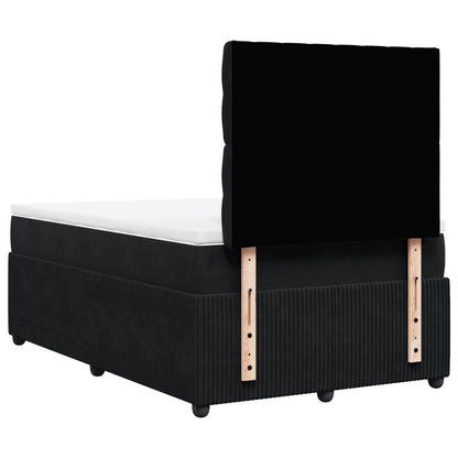 Boxspring met matras fluweel zwart 120x190 cm