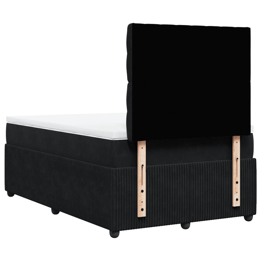 Boxspring met matras fluweel zwart 120x190 cm