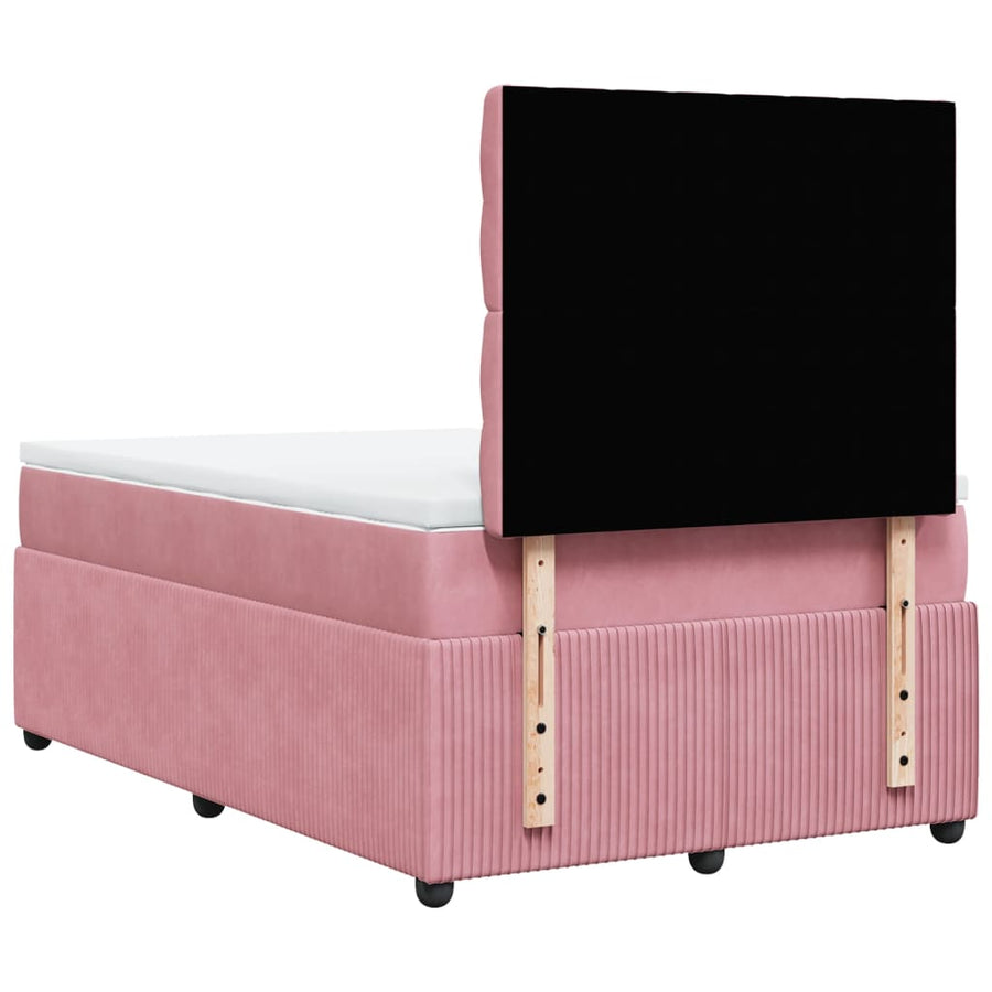 Boxspring met matras fluweel roze 120x190 cm
