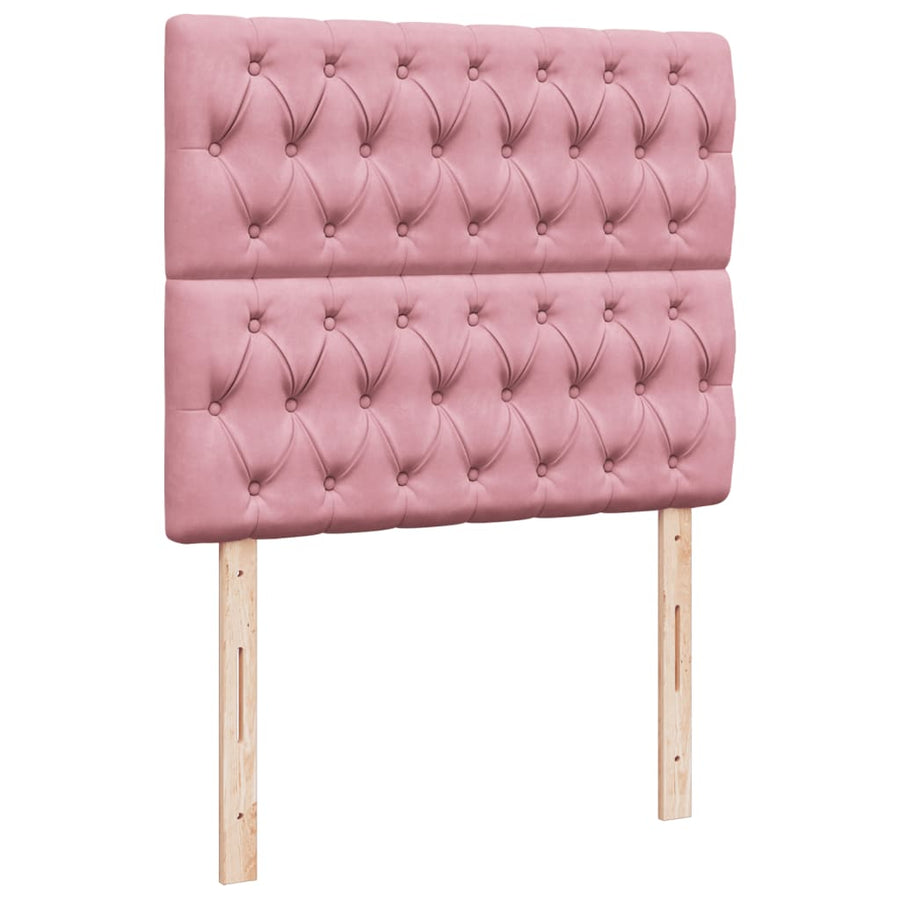 Boxspring met matras fluweel roze 120x190 cm