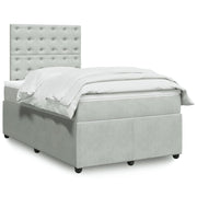 Box spring with mattress velvet light grey 120x190 cm