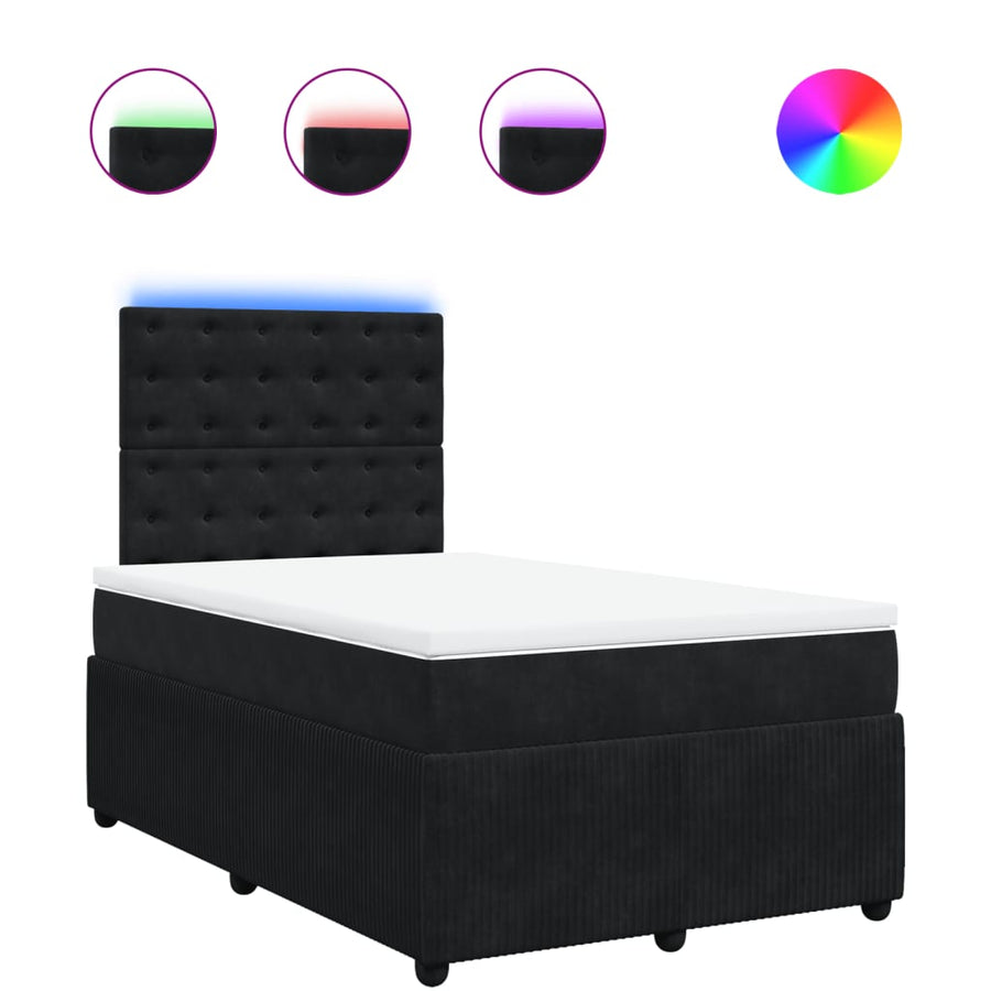 Boxspring met matras fluweel zwart 120x190 cm