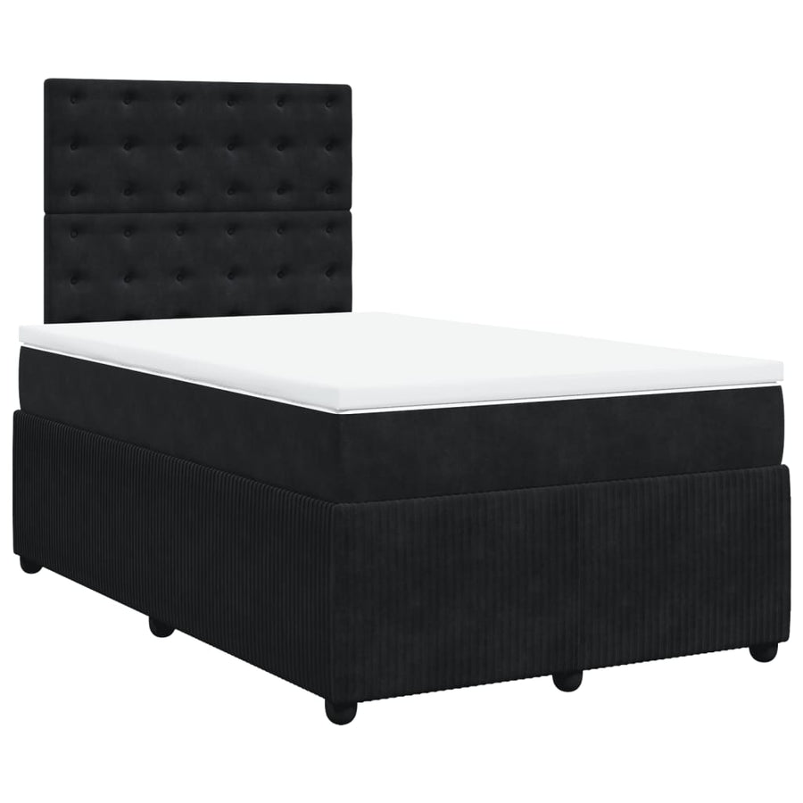 Boxspring met matras fluweel zwart 120x190 cm