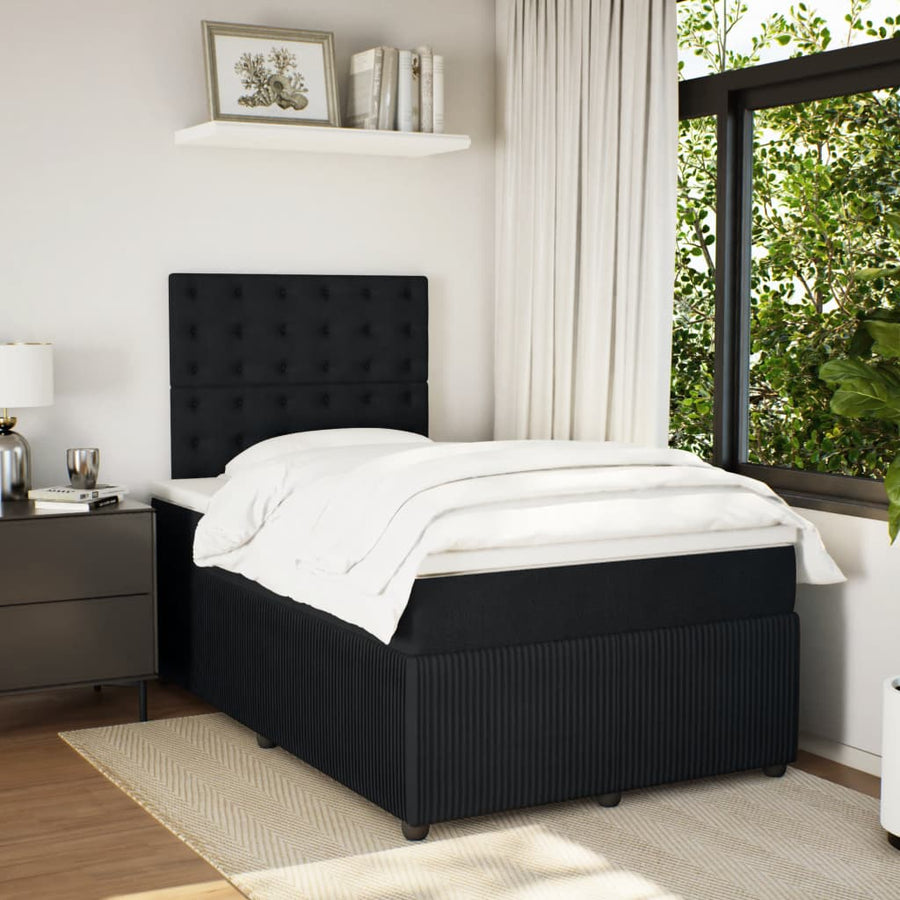 Boxspring met matras fluweel zwart 120x190 cm
