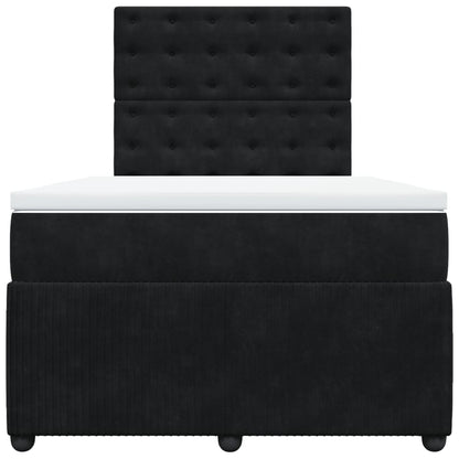 Boxspring met matras fluweel zwart 120x190 cm
