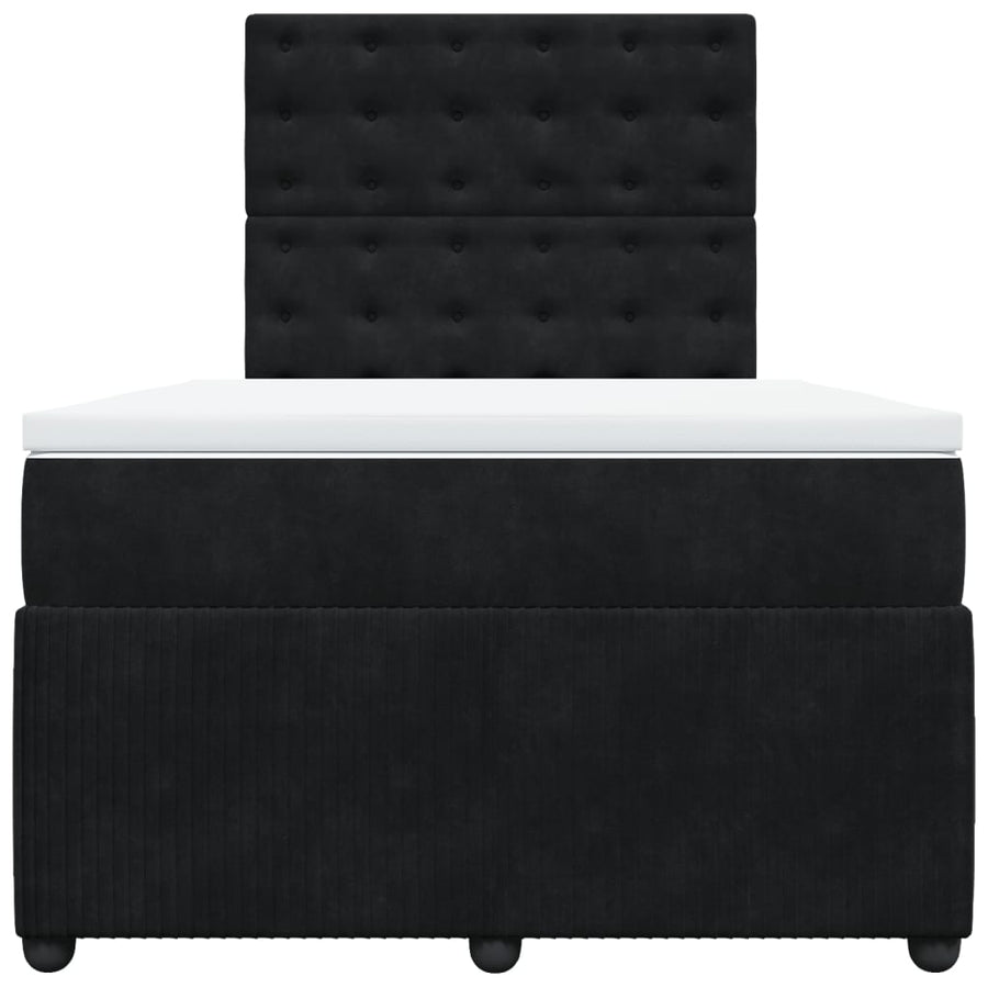 Boxspring met matras fluweel zwart 120x190 cm