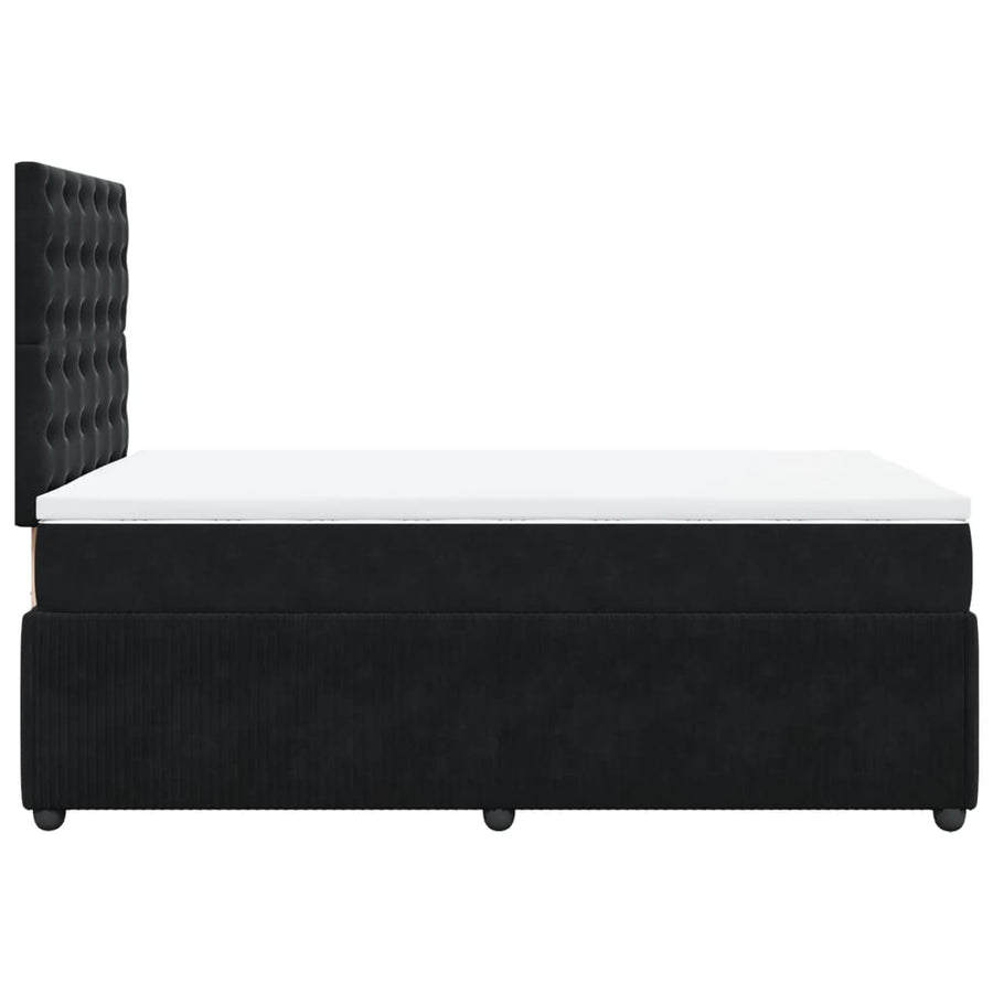 Boxspring met matras fluweel zwart 120x190 cm