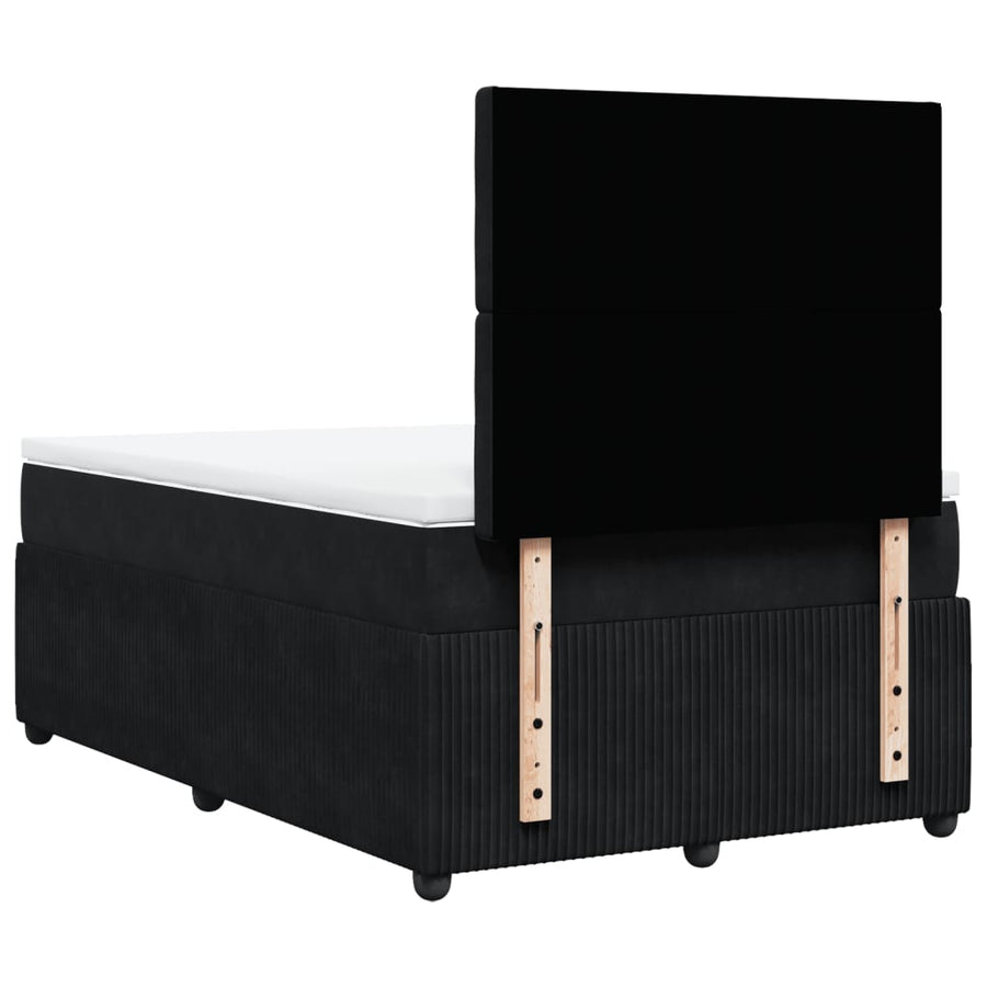 Boxspring met matras fluweel zwart 120x190 cm