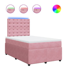 Boxspring met matras fluweel roze 120x190 cm