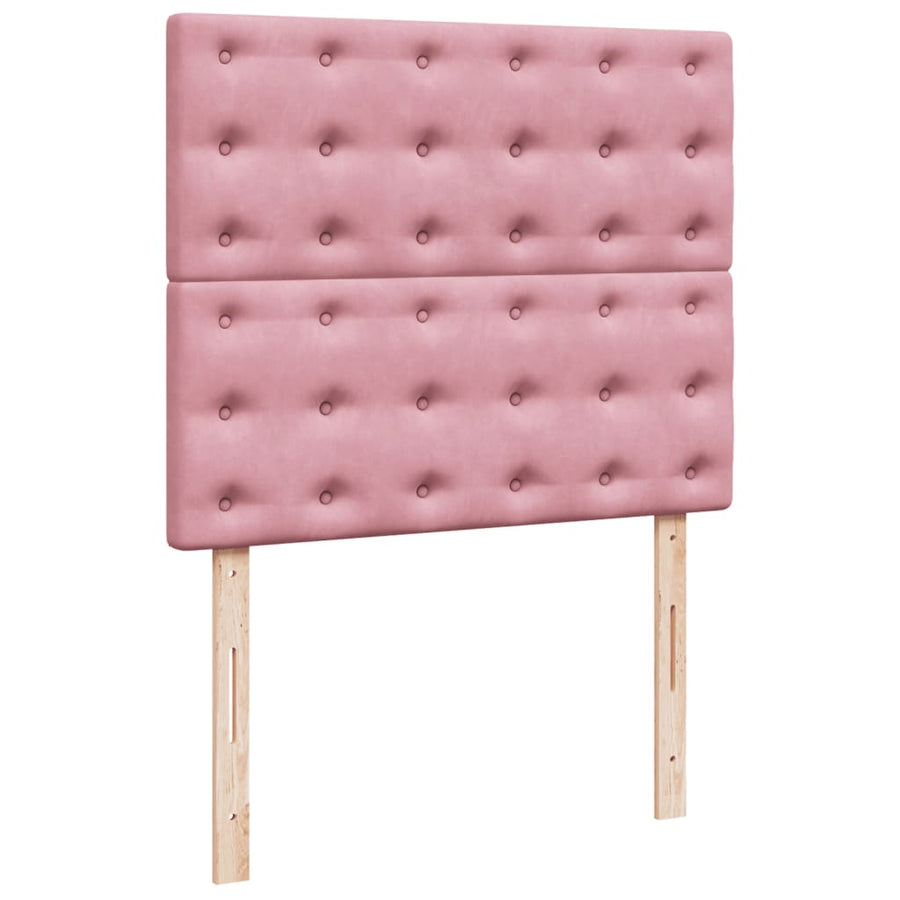 Boxspring met matras fluweel roze 120x190 cm