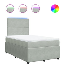 Boxspring met matras fluweel lichtgrijs 120x200 cm