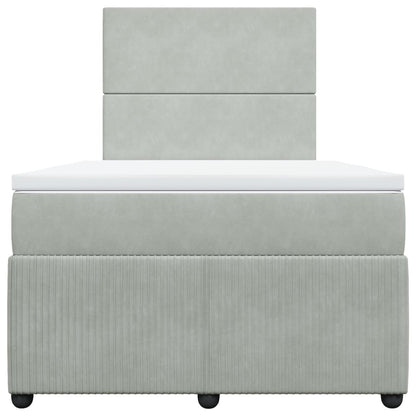 Boxspring met matras fluweel lichtgrijs 120x200 cm