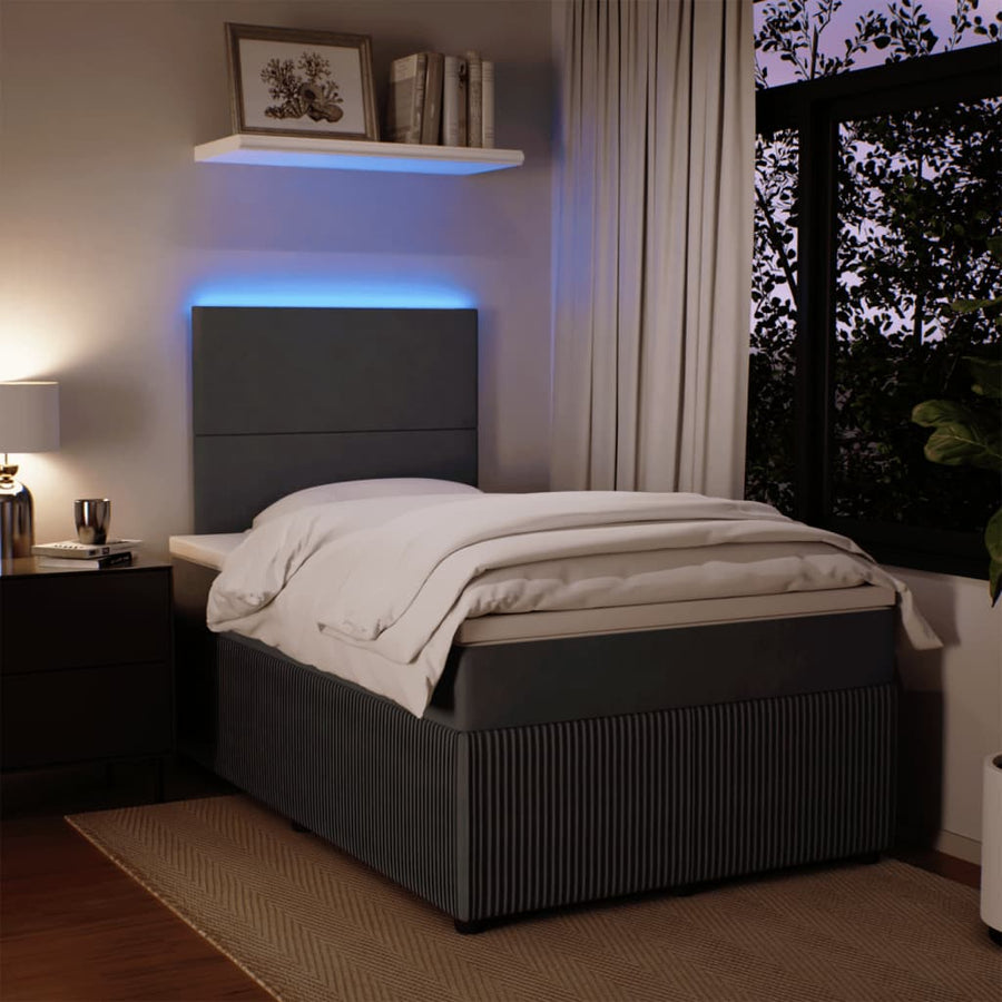 Boxspring met matras fluweel donkergrijs 120x200 cm