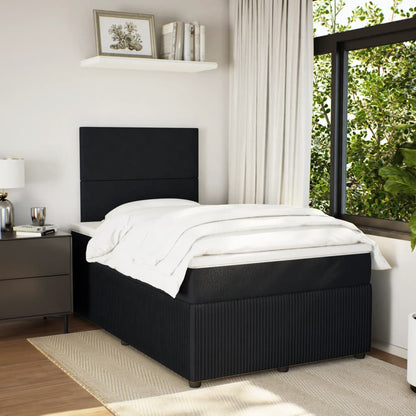Boxspring met matras fluweel zwart 120x200 cm