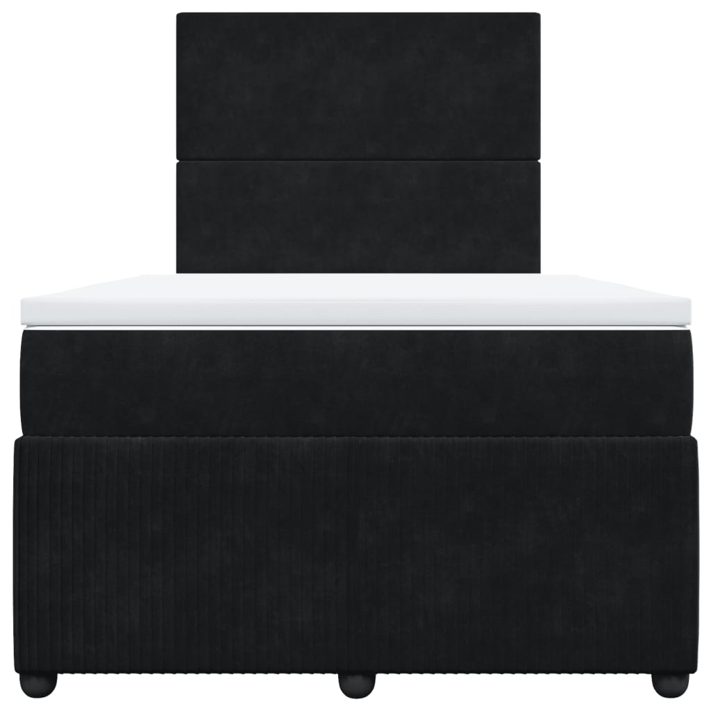 Boxspring met matras fluweel zwart 120x200 cm