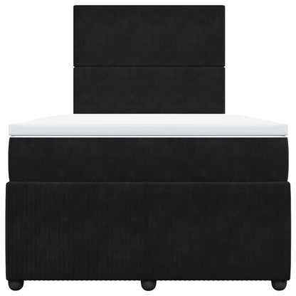 Boxspring met matras fluweel zwart 120x200 cm