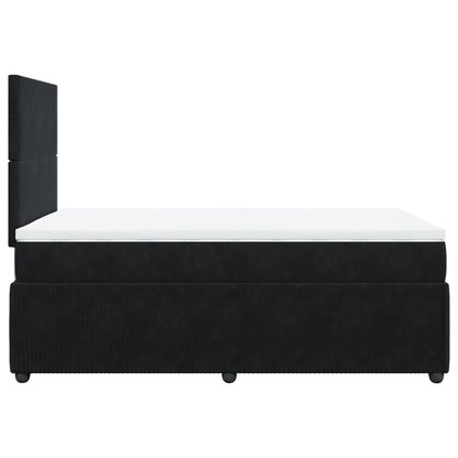 Boxspring met matras fluweel zwart 120x200 cm