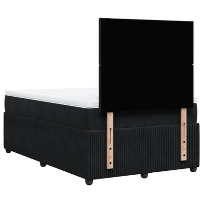 Boxspring met matras fluweel zwart 120x200 cm