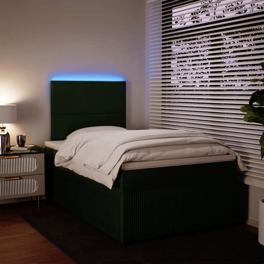 Boxspring met matras fluweel donkergroen 120x200 cm