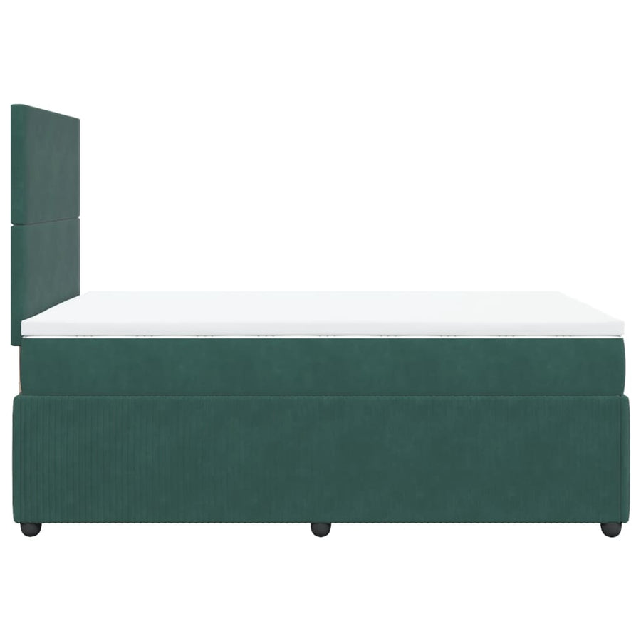 Boxspring met matras fluweel donkergroen 120x200 cm