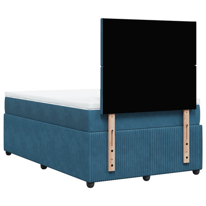 Boxspring met matras fluweel blauw 120x200 cm
