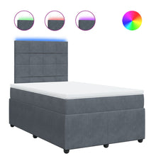 Boxspring met matras fluweel donkergrijs 120x200 cm