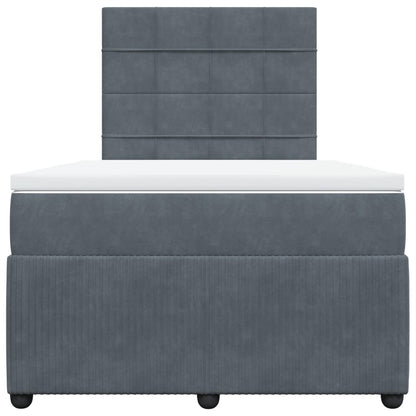 Boxspring met matras fluweel donkergrijs 120x200 cm