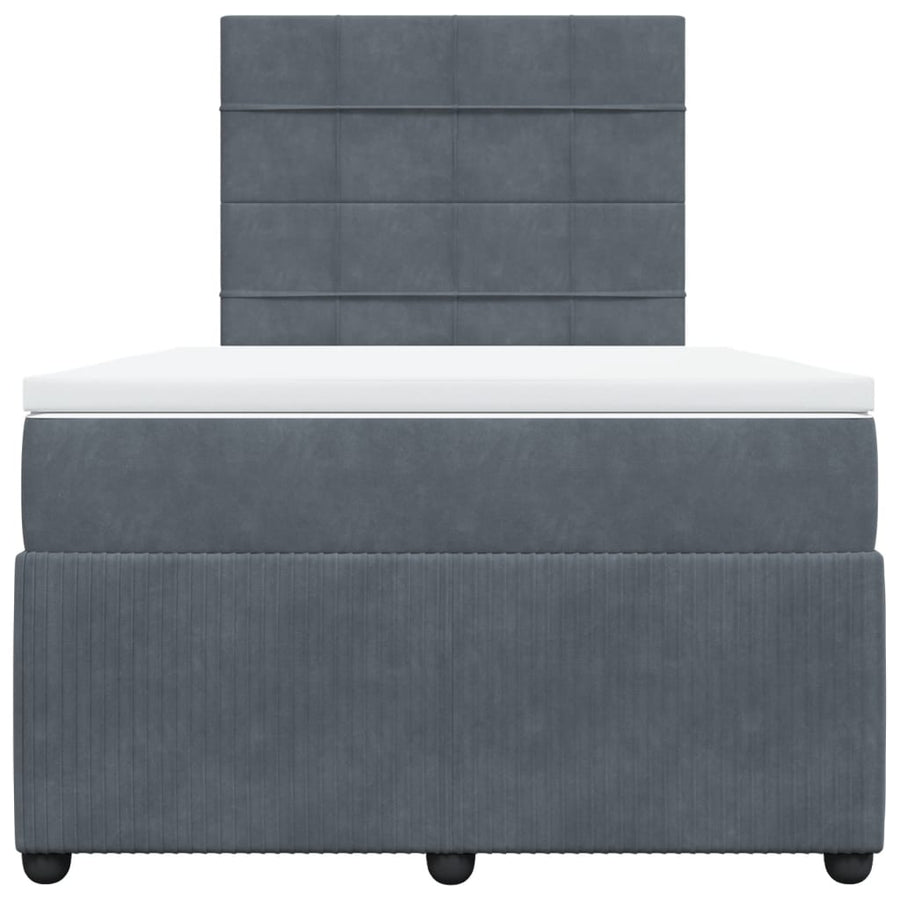 Boxspring met matras fluweel donkergrijs 120x200 cm