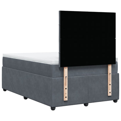 Boxspring met matras fluweel donkergrijs 120x200 cm