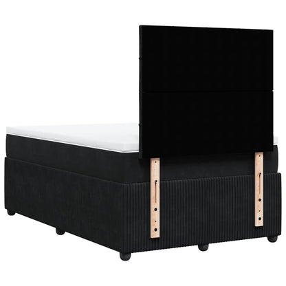 Boxspring met matras fluweel zwart 120x200 cm