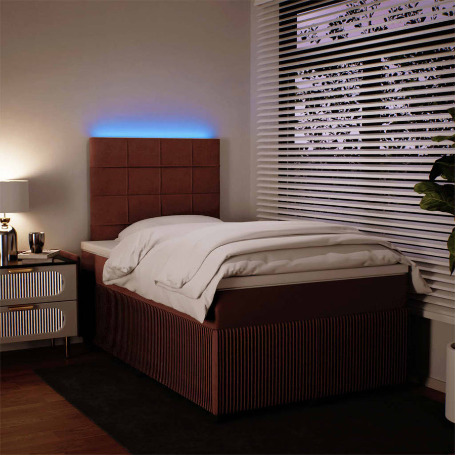 Boxspring met matras fluweel roze 120x200 cm