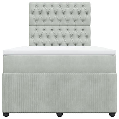 Boxspring met matras fluweel lichtgrijs 120x200 cm